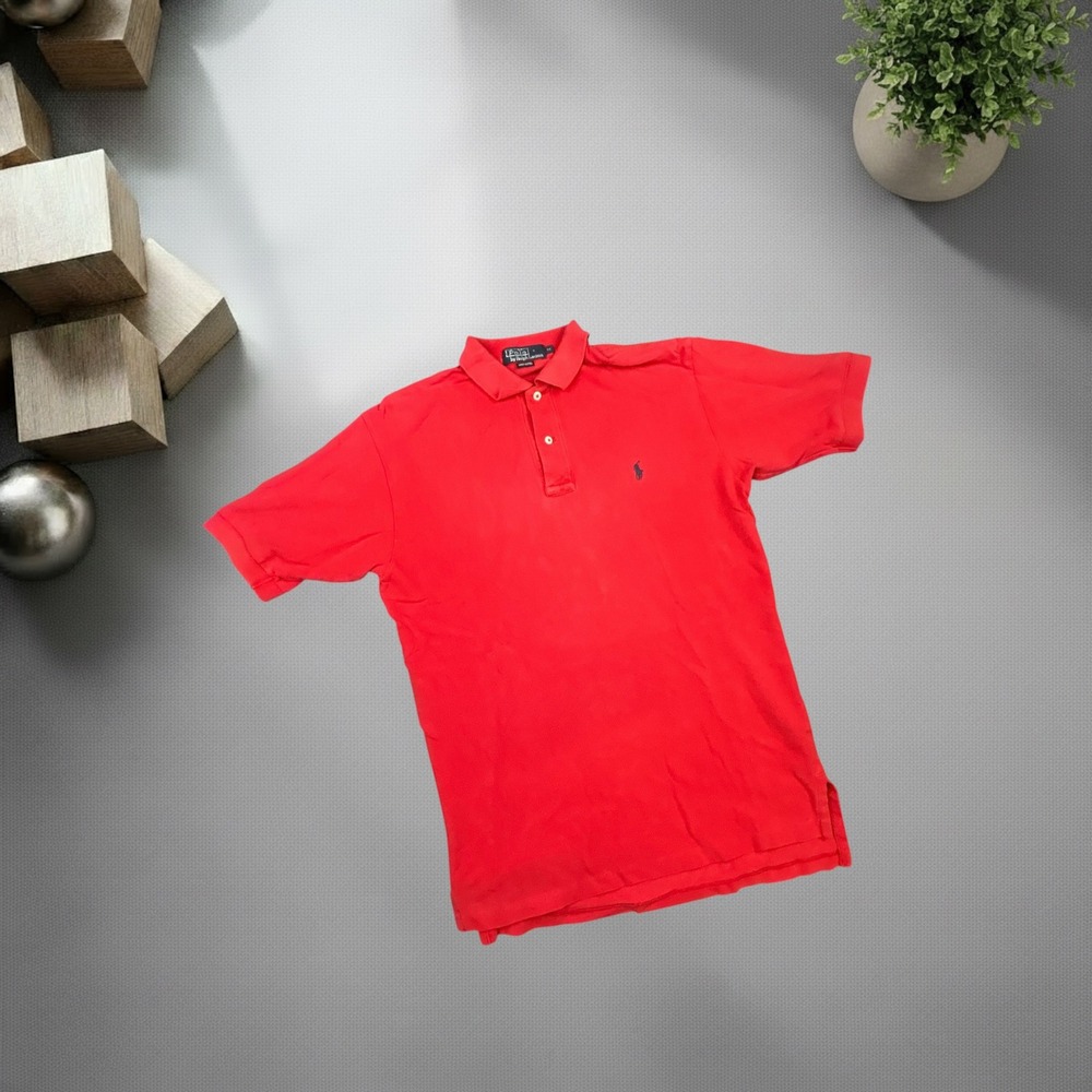Polo Ralph Lauren Mens Red Short Sleeve Polo Shirt Size M Y2K Vintage Streetwear